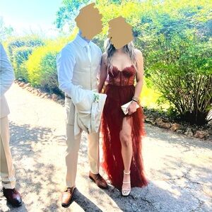 For Love & Lemons Rust Bustier dress